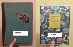 Stamp album yang dulu (kiri), stamp album baru (kanan).